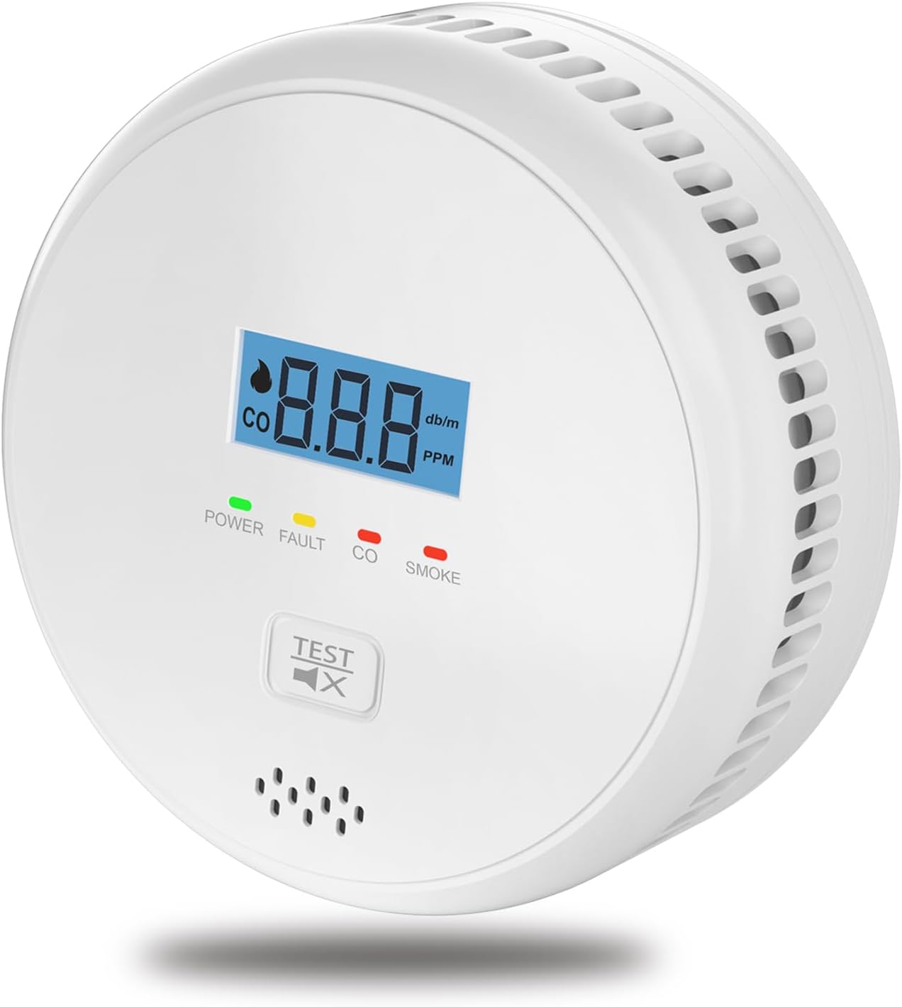 2-in-1 Smoke and Carbon Monoxide Detector Alarm ,Combination Smoke Detector & CO Fire Alarm 2XAA Battery-Operated ,LCD Display & 85db Sound Warning for Home, Bedroom, Kitchen