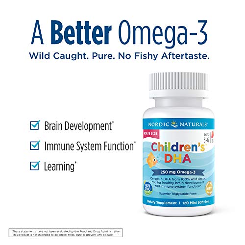 Nordic Naturals Children’s Dha, Strawberry - 120 Mini Chewable Soft Gels For Kids - 250 Mg Omega-3 With Epa & Dha - Brain Development & Function - Non-Gmo - 30 Servings #TOP2