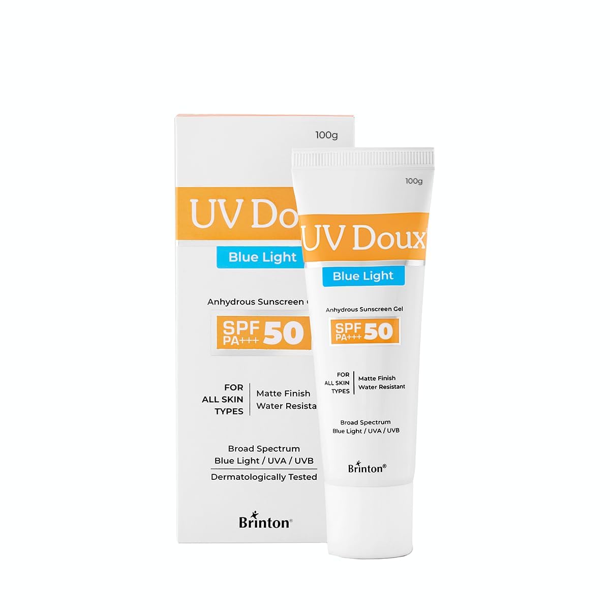 UV Doux Blue Light Tinted Sunscreen Gel SPF 50 PA+++ | India’s No.1 Dermatologist Recommended Brand | UVA/UVB & Blue Light Protection, Benzene Free| Matte Finish | Oily & Acne-Prone Skin | 100 g