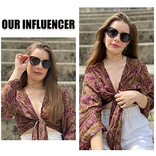 DUCO Cat Eye Sunglasses for Women Retro Polarized Womens Sun Glasses 90s Vintage Shades UV Protection DC12222