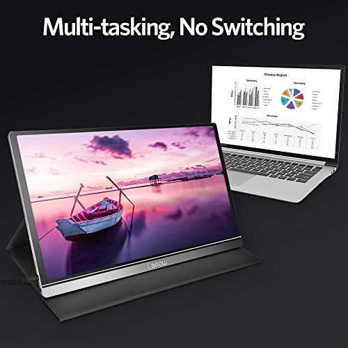 Portable Monitor - Lepow Z1-Gamut (2020) 15.6 Inch FHD 1080P High Color Gamut Computer Display USB C Eye Care Screen with HDMI Type-C Speakers for Laptop PC MAC Phone Xbox PS4 Include Smart Cover