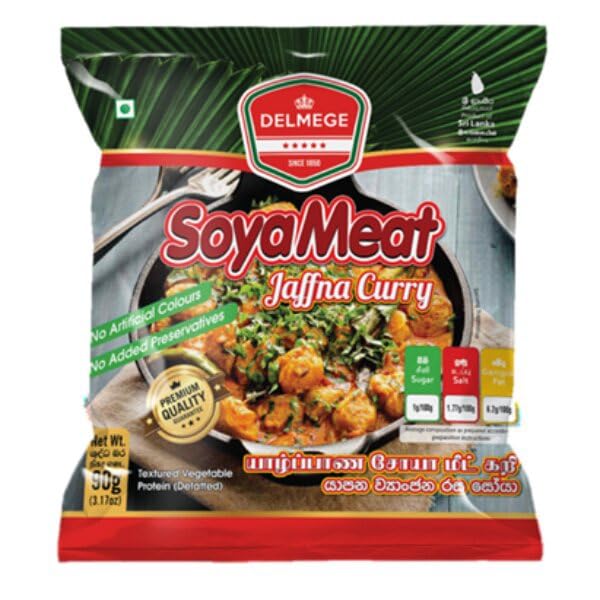 Delmege SOYA Meat | Authentic Sri Lankan Taste | (Jaffna Curry Flavour, Pack of 10)