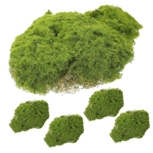 FUNOMOCYA 5pcs Moss Skin Moss Tank Decoration Photo Props Green Turf Greenery Decor Micro Moss Block DIY Artificial Moss Block Small Piece Ornaments Lawn Rock Office False Moss