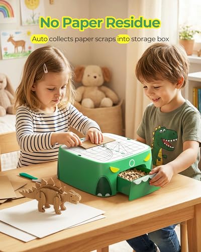 Image of Upgraded Kids Cardboard Cutter, Safe Bladeless STEM Building Machine with Dual-Speed Motor for DIY Cardboard Projects,Screen-Free Creative Learning & Hands-On Educational Play for Kids Ages 3+ (Green)