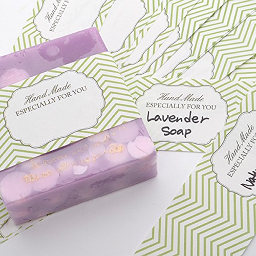 CHAWOORIM Wrappers Labels Tape for Hand Made Soap Bar Packaging Kraft Gift Boxes Soap Making Supplies Zigzag Pattern