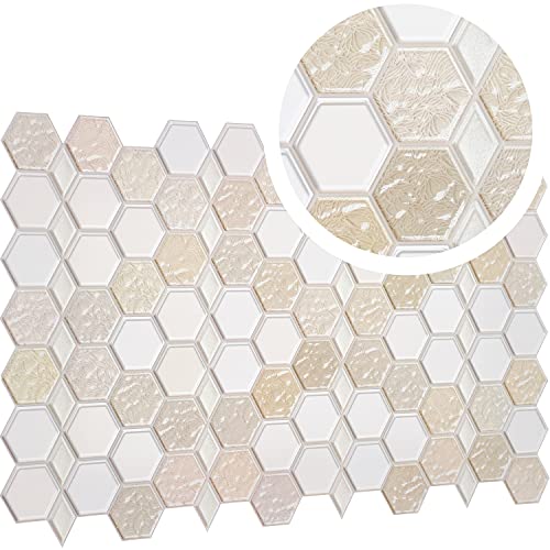Modern 3D Honeycomb Hexagon Tile Effect Wall Panels with Glitter - Set of 4 Panels - 2.48 sqm |...