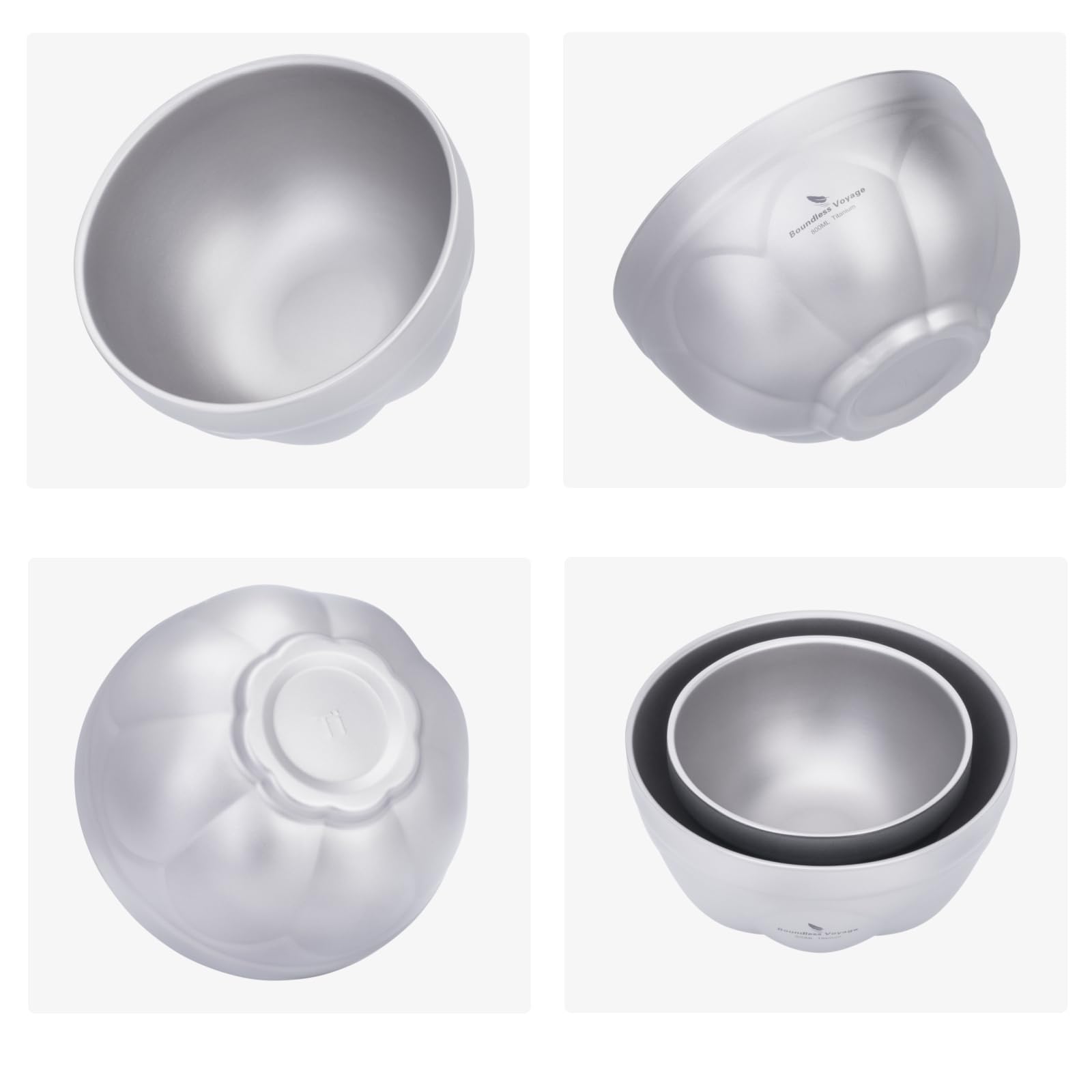 Amazon.co.jp: Boundless Voyage チタンお茶碗 二重層 500/800ml