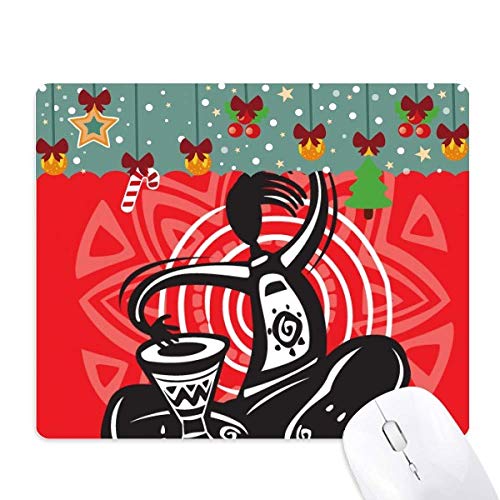 Tapis de souris antidérapant Tambourine Silhouette pour stopper les glissements sur le bureau