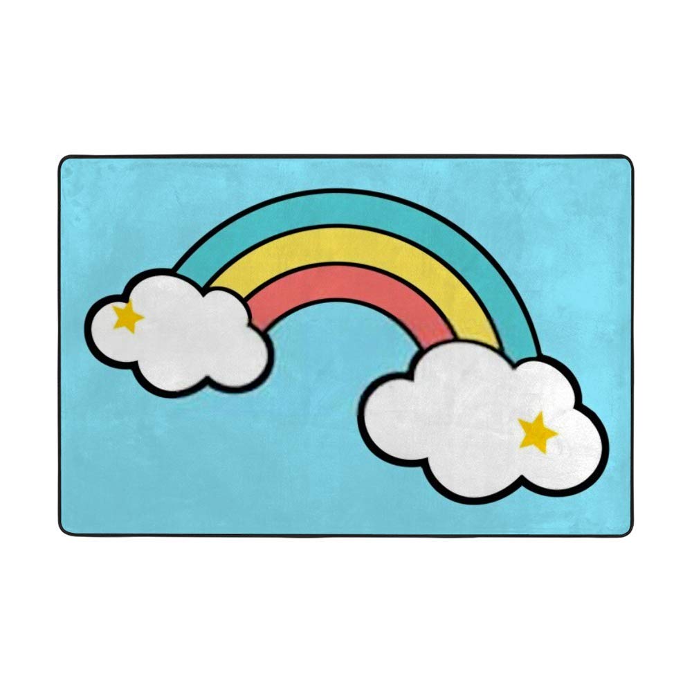 Tapis bleu arc-en-ciel en velours corail pour envelopper la chambre de tendresse