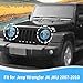 JOSHELA for Jeep JK Angry Eyes Headlight Cover Trim Fit for Jeep Wrangler JK JKU 2007-2017 Light Blue Exterior Accessories 2pcs