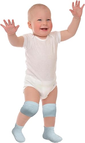 Miniatura 6 de Geyoga 12 pares de rodilleras antideslizantes para bebés y calcetines antideslizantes para bebés y niños pequeños protectores de rodilla