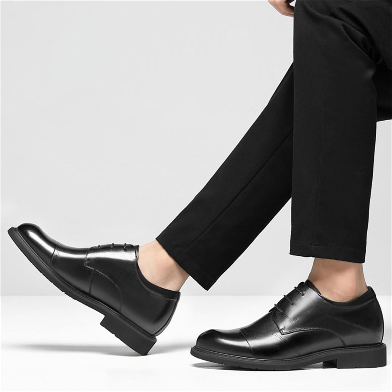 VIBLiSS Scarpe per Aumentare L'altezza per Gli Uomini, Scarpe Eleganti Formali Antiscivolo Elevator Business Oxfords Che Aumentano L'altezza