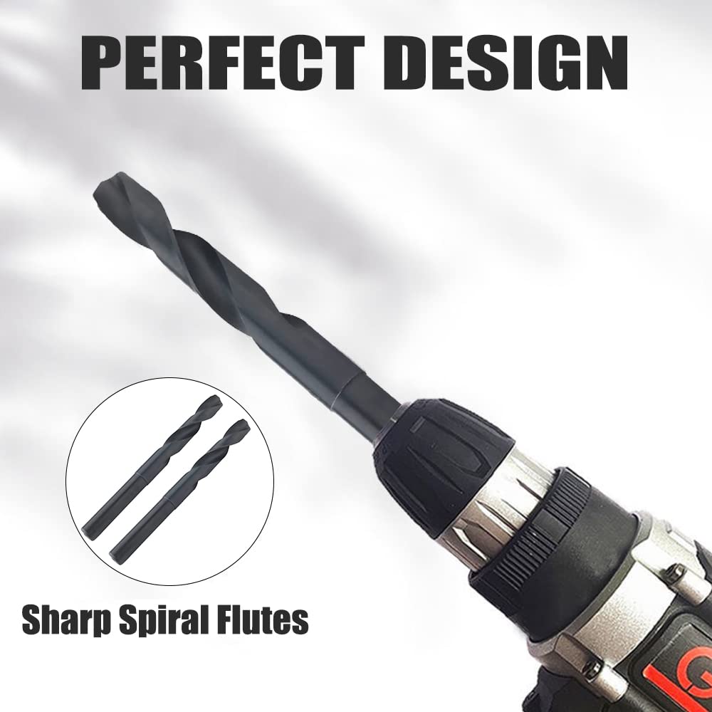 Punte Professionali Per Acciaio Punta Trapano HSS 9/16" X 6" - Punta Deming 1/2" Gambo Ridotto, Punta A 135° Rivestita Oro/nero Punta Per Metallo 6 Pollici - Foto 3