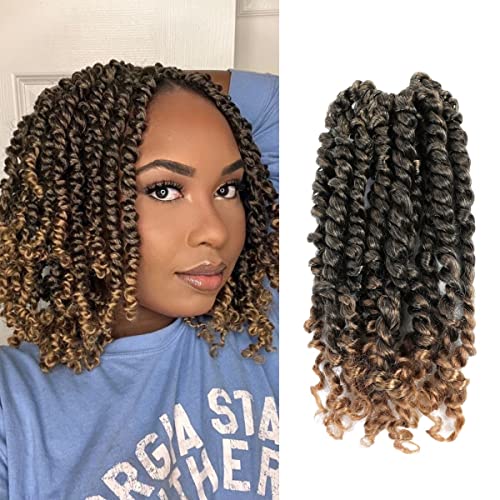 Osuntress Pre-Twisted Passion Twist Hair 10 Inch Pre-Looped Passion Twist Crochet Hair Synthetic Braiding Hair Extensions (10 Inch, T27)
