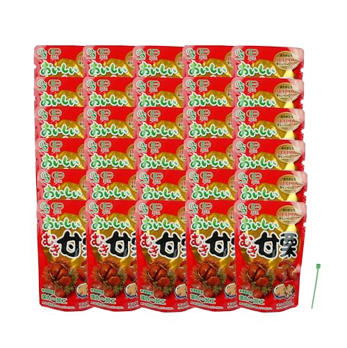 おいしい むき甘栗 有機栽培 50g 30個セット (SHOP K オリジナルピック付) 天津甘栗 無添加 国内加工