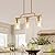 Modern Gold Pendant Lights Kitchen Island Light Fixtures Ceiling Farmhouse Hanging Light Fixture for Dining Room Chandelier Over Table 3-Light Modern Rectangular Linear Chandelier for Restaurant Bar