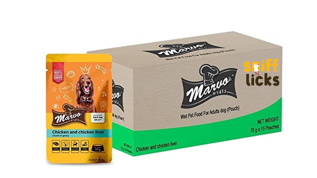 Marvo Wet Dog Food for Adult Dogs, 70g (Pack of 15) | Chicken &Chicken Liver in Gravy for Adult Dogs | 100% Human Grade Meat, 0% Byproducts by Sniff N Licks (B0CT3JLQVM) Amazon Price History, Amazon Price Tracker