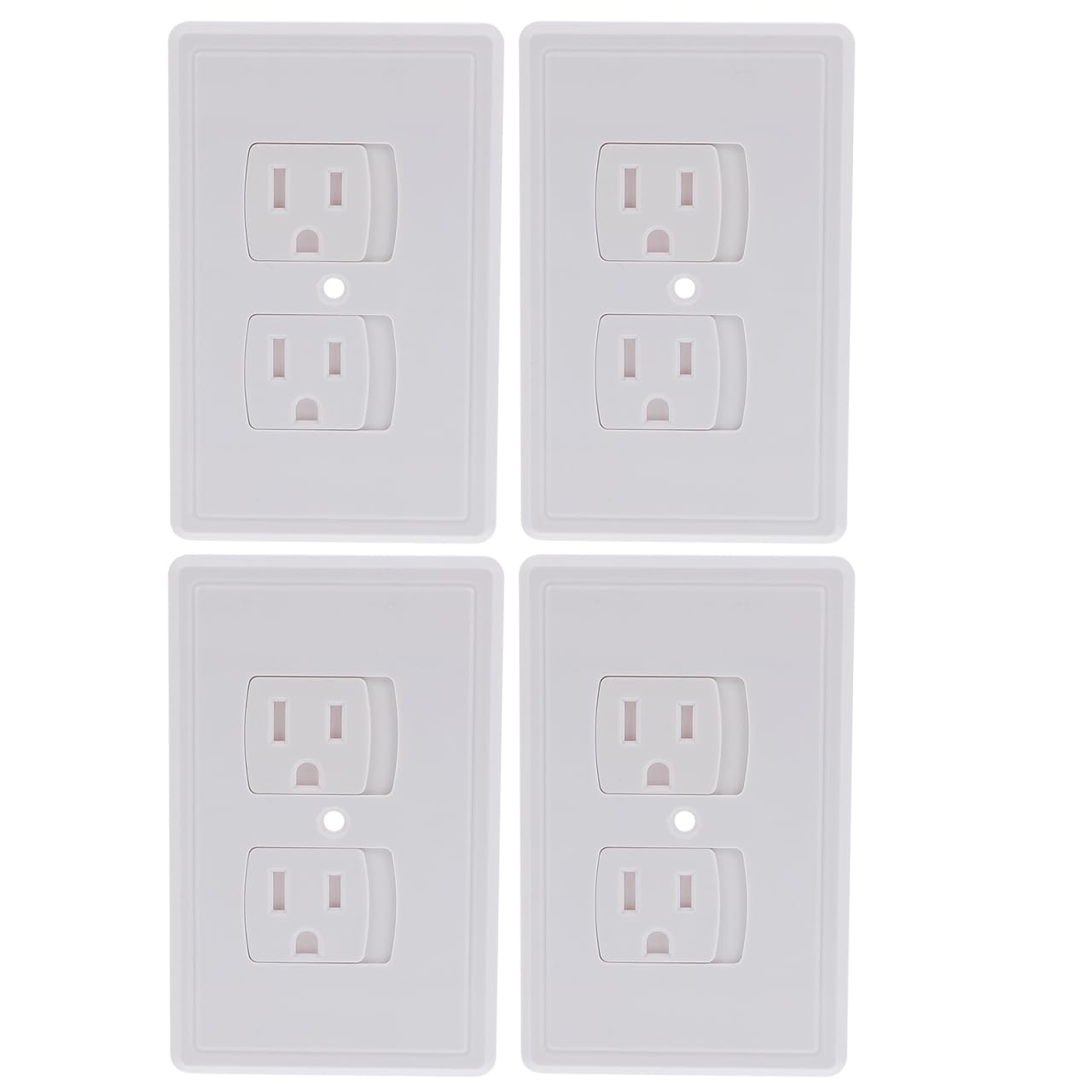 VILLCASE 4 Pack Self-Closing Outlet Cover, Electric Outlet Covers for Baby Proofing, Self Closing Wall Socket Plugs Plate, Child Safety Socket Protection, 4.72 x 2.99 inch