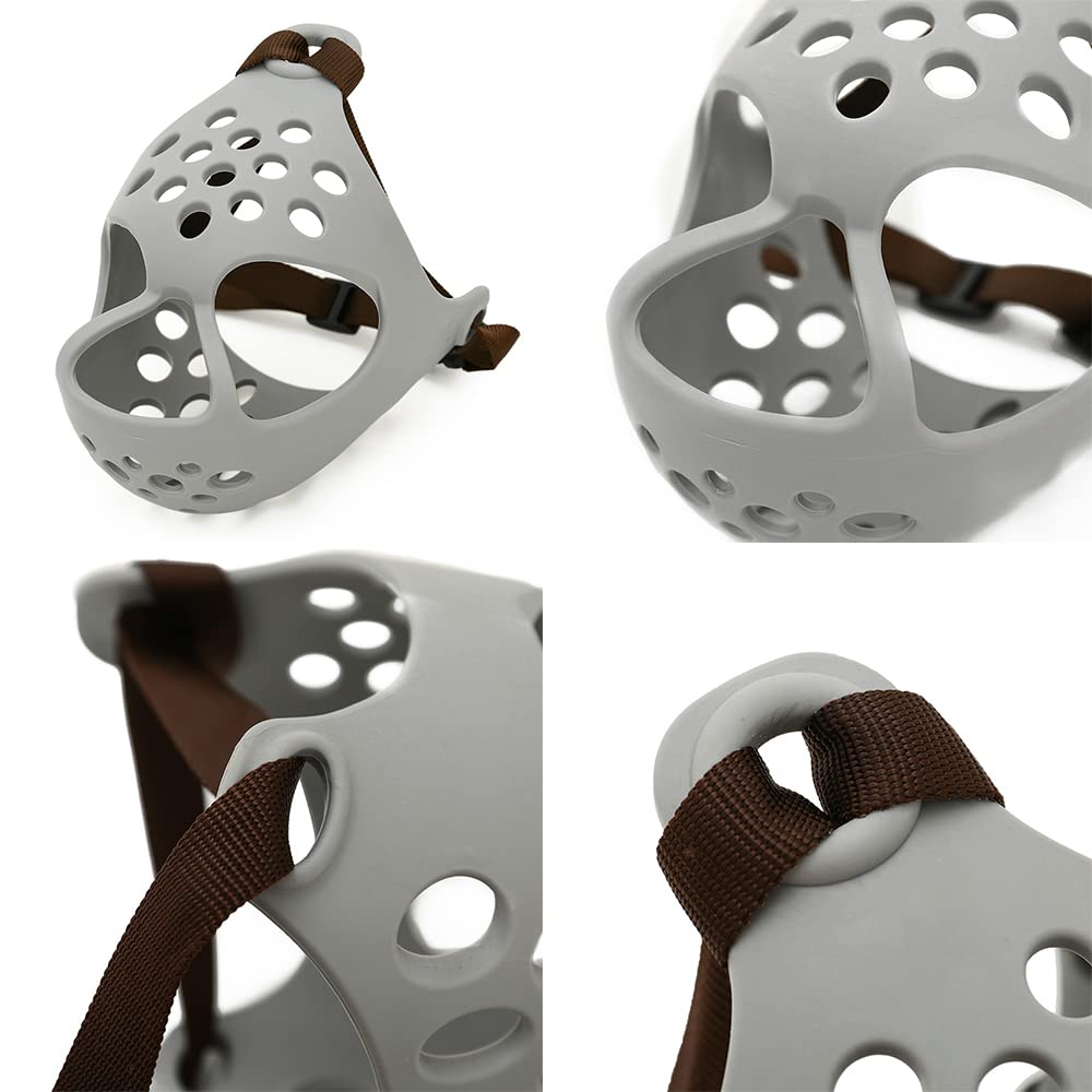 Bozal para Perro Bozales De Canasta Transpirables Perros Grandes Dejar De Morder Ladrar Masticar para Suministros para Perros Bulldog,Gris,M