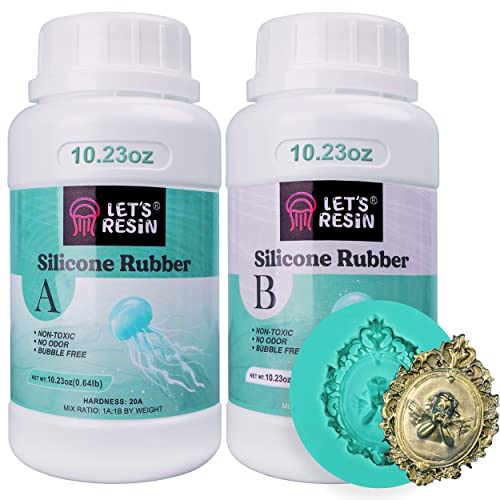 LET'S RESIN Silicone Mold Making Kit,20A Liquid Silicone Rubber, 20.46oz/1.28lbs, Non-Toxic, Odorless - 1:1 Mixing Ratio Silicone for Silicone DIY Molds Manual Making, Candle Molds Making(Green)