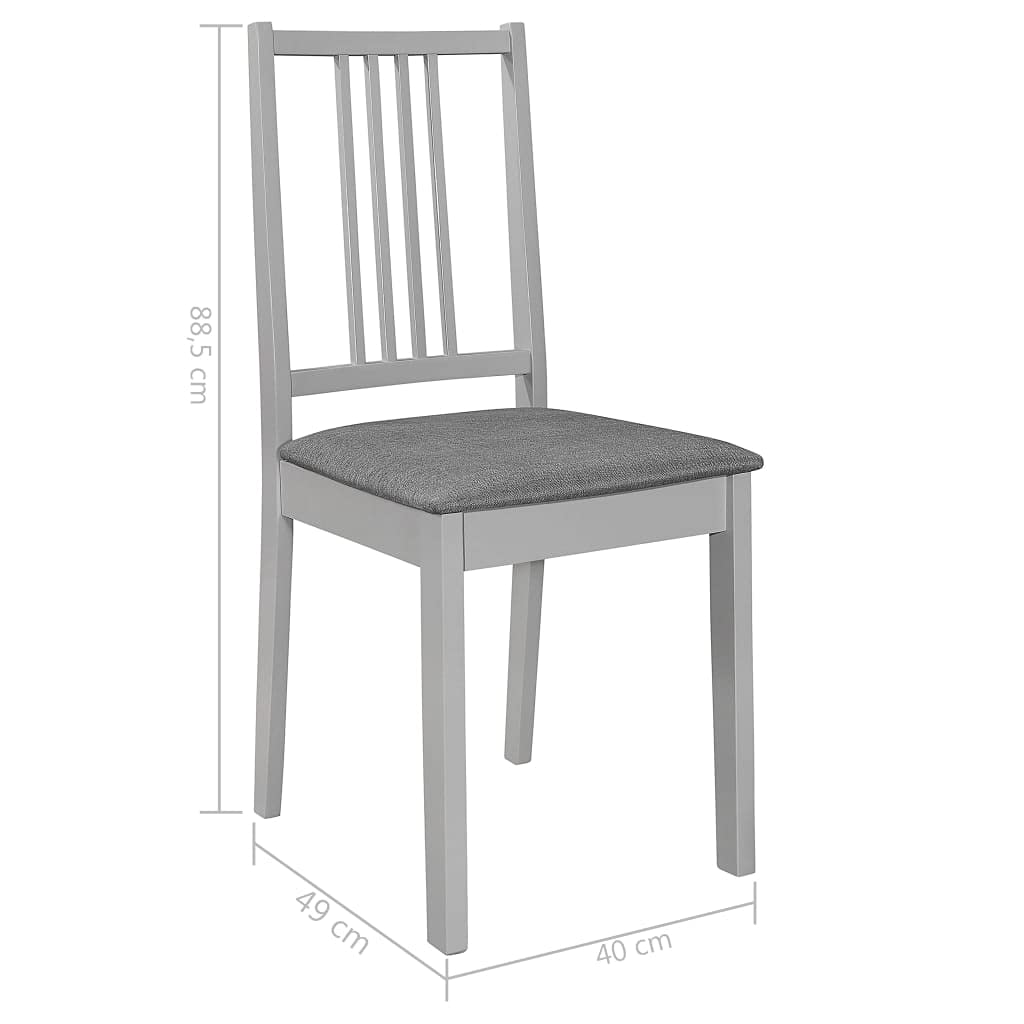 Sedie da Pranzo con Cuscini 6 pz Grigie in Legno Massello,Mobili,Sedie,Sedie per Cucina e Sala da Pranzo,38.8kg - 276407
