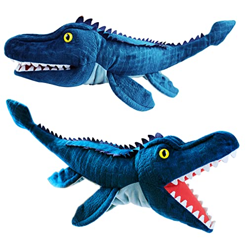 JUSTQUNSEEN Dinosaurier Handpuppen Dinosaurier Spielzeug, 50CM Dinosaurier Puppen für Kinder, Dinosaurier Kuscheltiere, Fingerpuppen, Geschenke, Dinosaurier Spielzeug ab 3 4 5 6