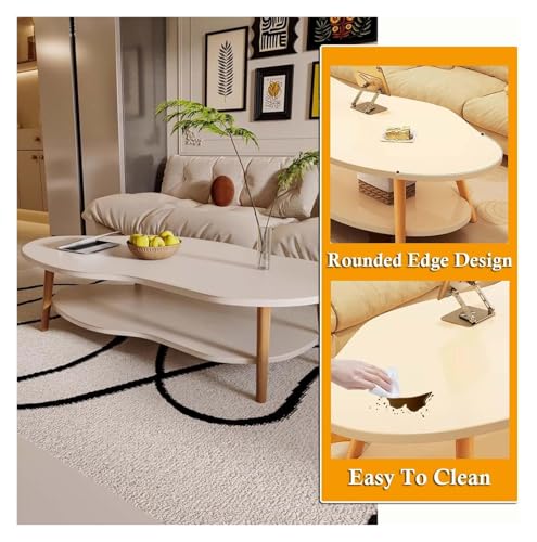Table basse blanche en bois moderne de style ferme pour salon - 4