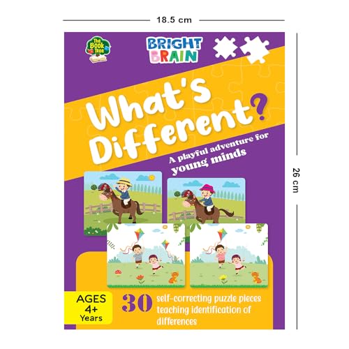 Image of Bright Brain Match The Difference Puzzle - 30 Self-Correcting Sets for Preschoolers | Visual Matching Game for Kids Age 4+ | Fun Learning Toy by Majestic Book Club