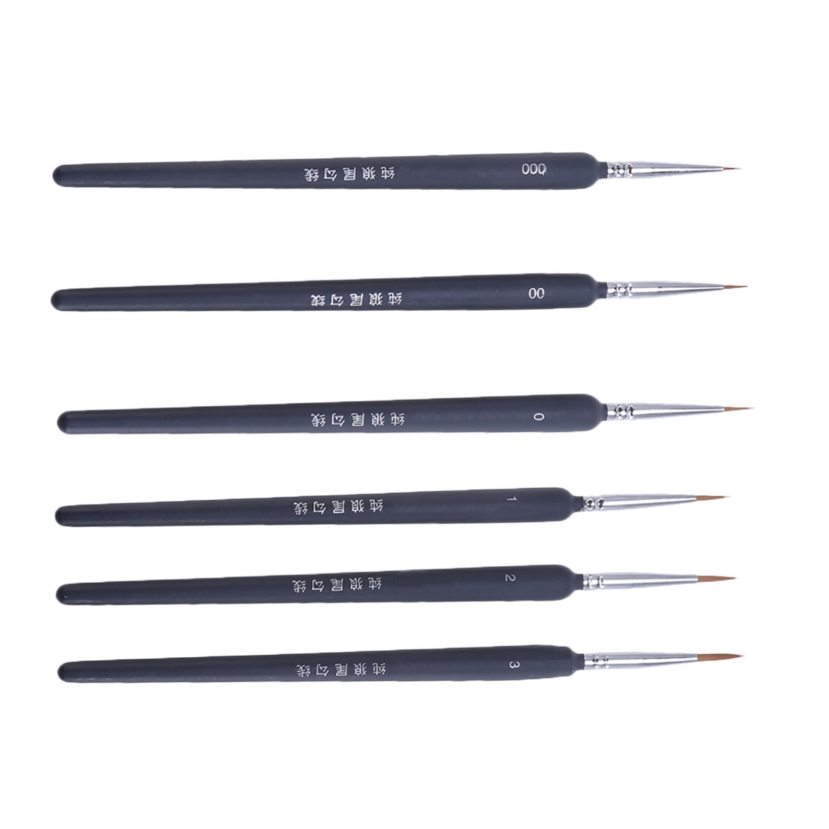 Pinceles de Acuarela y Pintura al Óleo Accesorios Ligeros de Plástico Pelo de Comadreja Set de 6 para Dibujo Lineal y Detalles Finos, Adecuado para Estudiantes y Profesionales