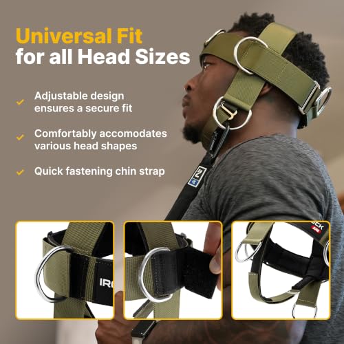 Image of Iron Neck Alpha Neck Trainer - Exercise & Workout Equipment | Versatile Neck Exerciser, Strengthener, Trainer with Adjustable Head and Chin Strap, Portable Head Harness for Weight Lifting