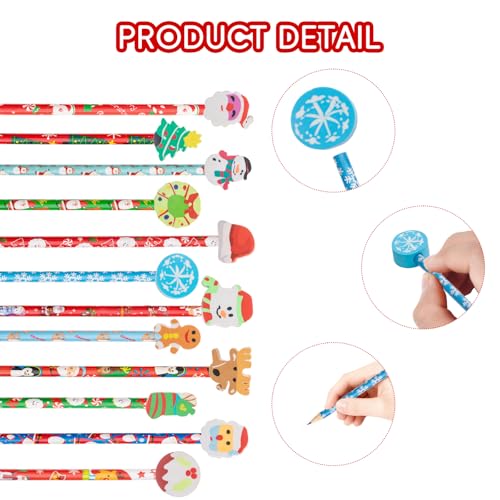 Set de 24 lápices navideños con borradores miniatura 4