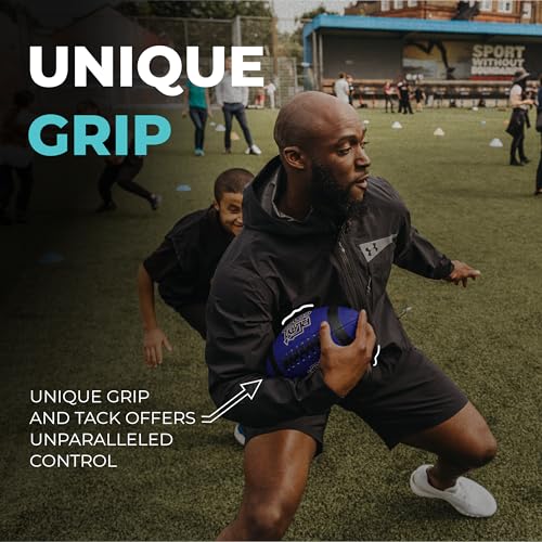 Image of PlayCoach Youth Football in Junior & Peewee Sizes with 10 Basic Passing Routes for Kids 6 to 12 - Endorsed by Drew Brees, Leather Kids and Beach Football, Junior and Peewee Sizes
