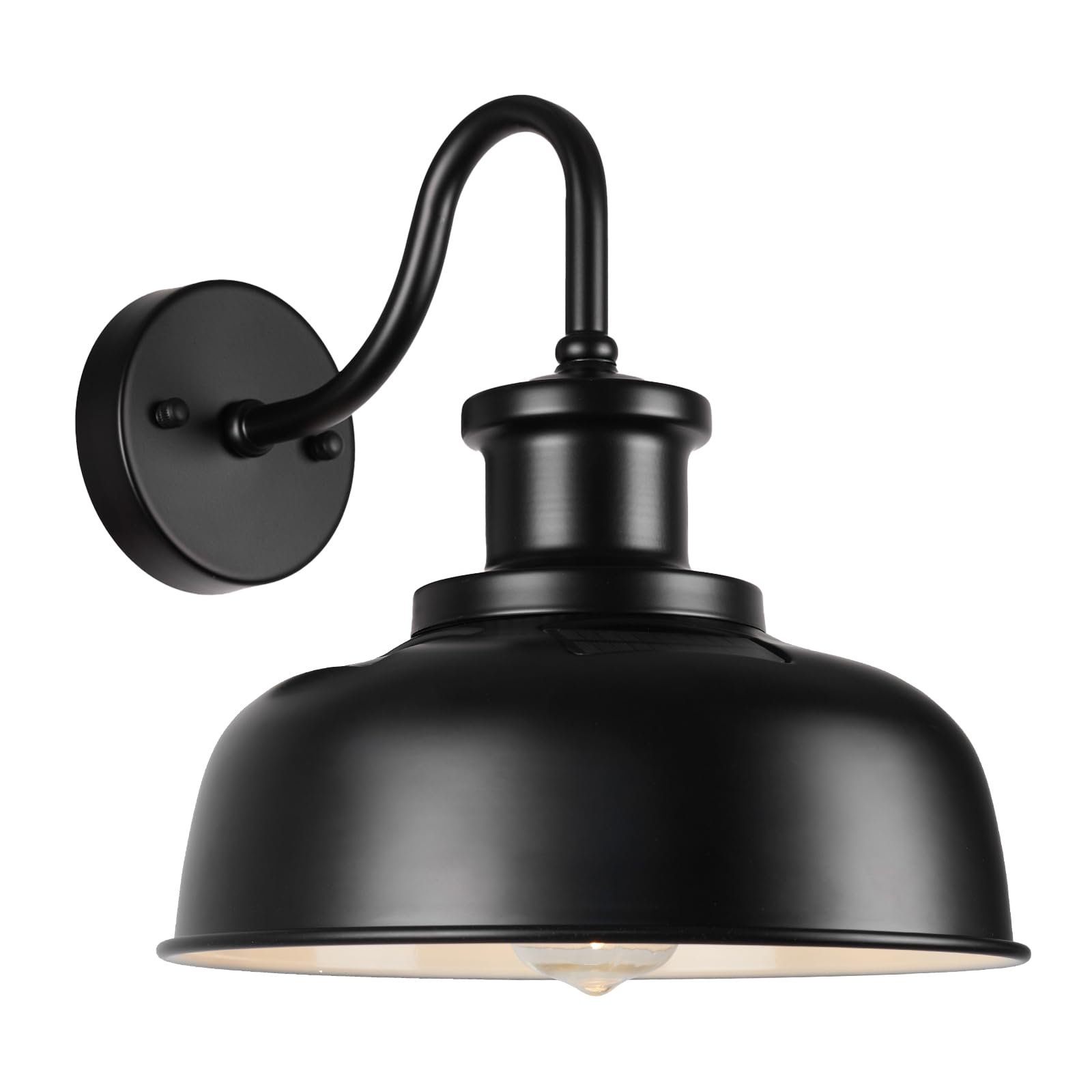 Photo 1 of Diyel Solar Barn Light for Outside, Dusk to Dawn Outdoor Wall Lights Solar Powered, Farmhouse Exterior Wall Sconce, Industrial Outside Lighting Fixture, Rustic Lantern for Garage, Barn, Shed
