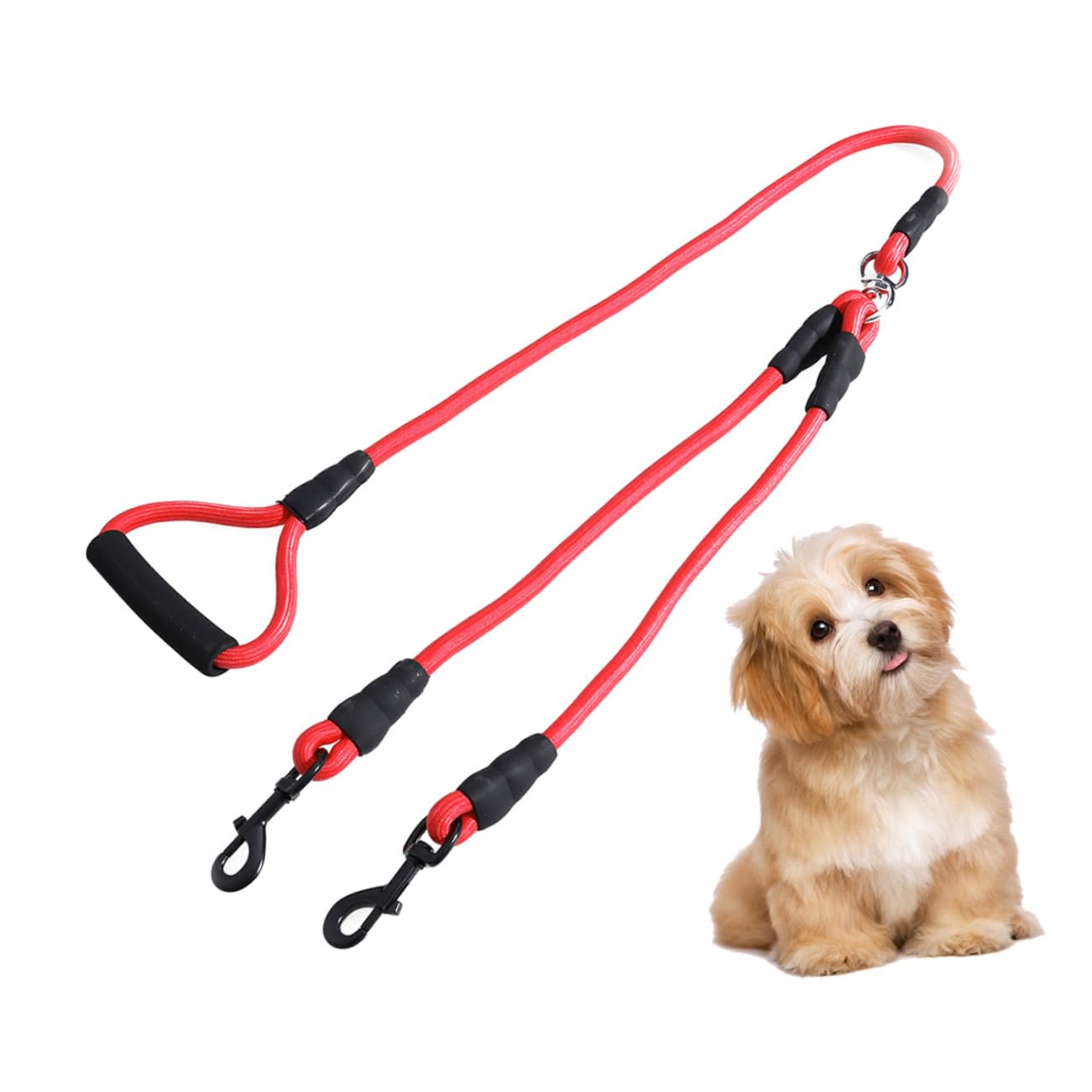 Balacoo Outdoor Pulling Rope Dog Double Leash Pet Collar Traction Rope Pet Supplies