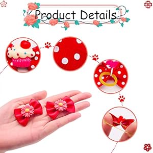   30PCS15PAIRS-Dog-Hair-Bows-with-Rubber-Bands-Puppy-Hair-Bowknot-Top-Knot-Elastic-Red-for-Girl-Female-Doggy-Cat-Rabbit-Poodle-Pet-Animal-Grooming-Accessories-Attachment