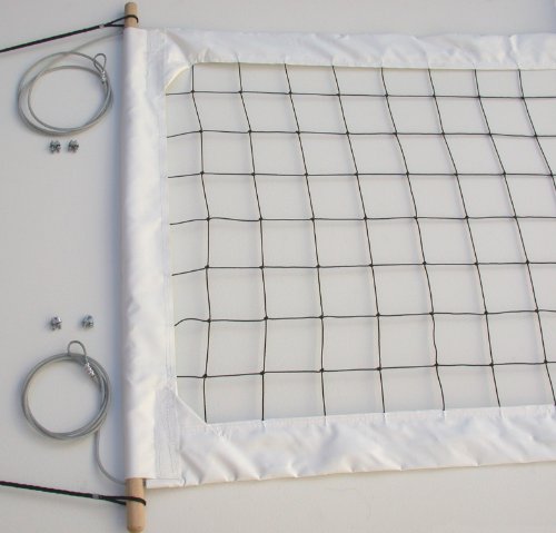 Home Court Volleyball Power Net Aircraft Cable Top/Bottom - PRO4 (White)