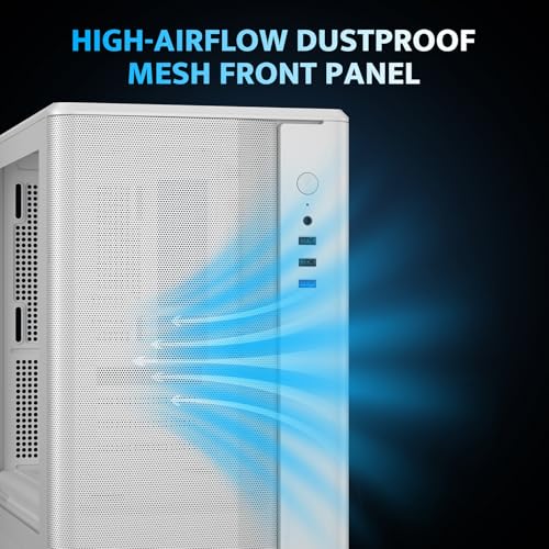 Image of darkFlash Micro-ATX PC Case, Pre-Install 3 PWM ARGB Fans Computer Case, High Heat Dissipation MATX Gaming PC Case, USB 3.0 Port, Supports up to 240mm AIO(DB330M MESH, White)