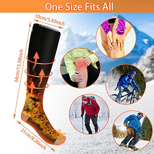Verwarmde Sokken, Xcsaide 4000mAh Elektrische Warme Sokken voor Dames Heren, Oplaadbare Verwarmde Sokken Elektrische Voetwarmer met 3 Bestanden Temperatuur voor Buiten Kamperen Vissen Fietsen - Afbeelding 6