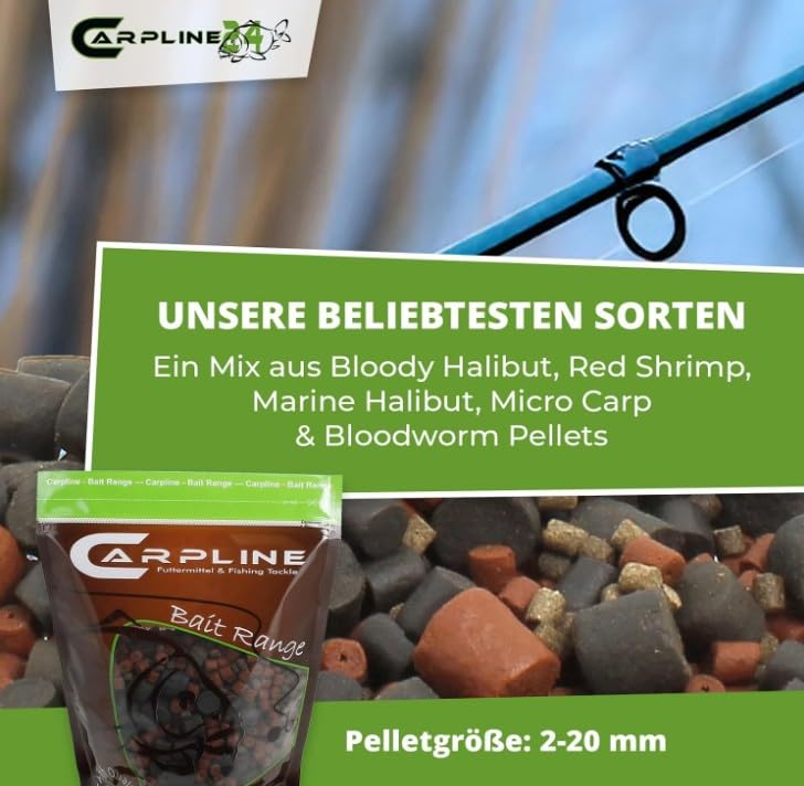 Halibut Pellet Mix - 10 Kg - 2-20 mm - Karpfenfutter zum Anfüttern & Angeln von Karpfen, Carp Baits, Futterpellets als Angelköder, Verschiedene Partikelgrößen