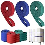 12 Pack Extra Large Moving Rubber Bands,42' 36' 30'Extra Strength Mover Rubber Bands for Furniture,Moving Blanket Rubber Band,Elastic Bands for Secure Packing, Pallets, Boxes (Red,Blue,Green)