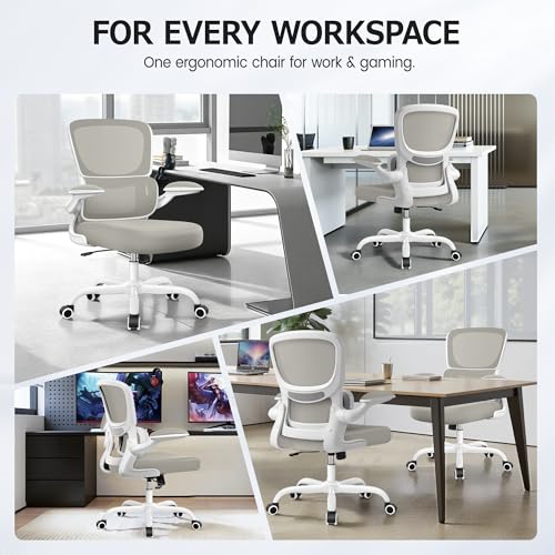Image of ALLGOD Office Chair Ergonomic Desk Chair, Breathable Mesh Desk Chair Comfy with Lumbar Support, Flip-up Armrests, Computer Chairs Comfortable for Home, Office, Work, Standard, 300Lbs