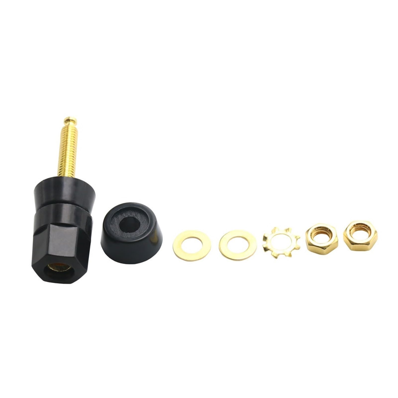 1/5/10 Uds terminales Rojo Negro amplificador de conector Terminal vinculante Post conector adaptador de altavoz Banana(Black,10PCS)
