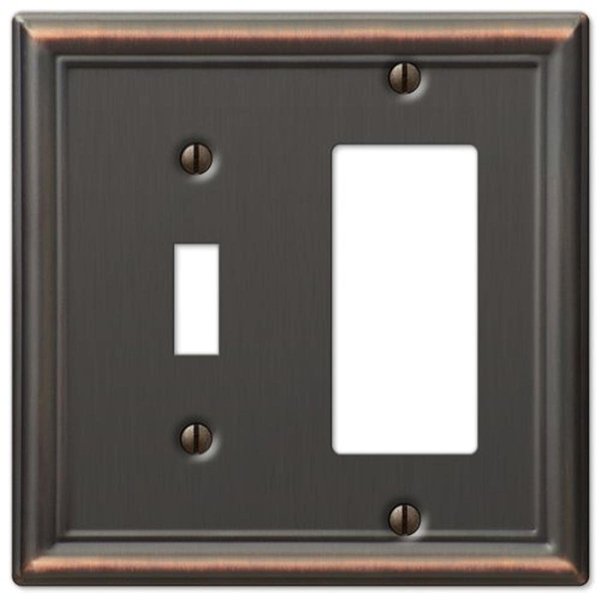 Amerelle 149TRDB Chelsea Wallplate, 1 Toggle / 1 Rocker, Steel, Aged Bronze, 1-Pack