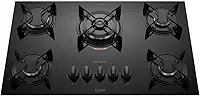 Cooktop 5 Bocas Preto com Mesa de Vidro e Tripla Chama Atlas U Top Bivolt