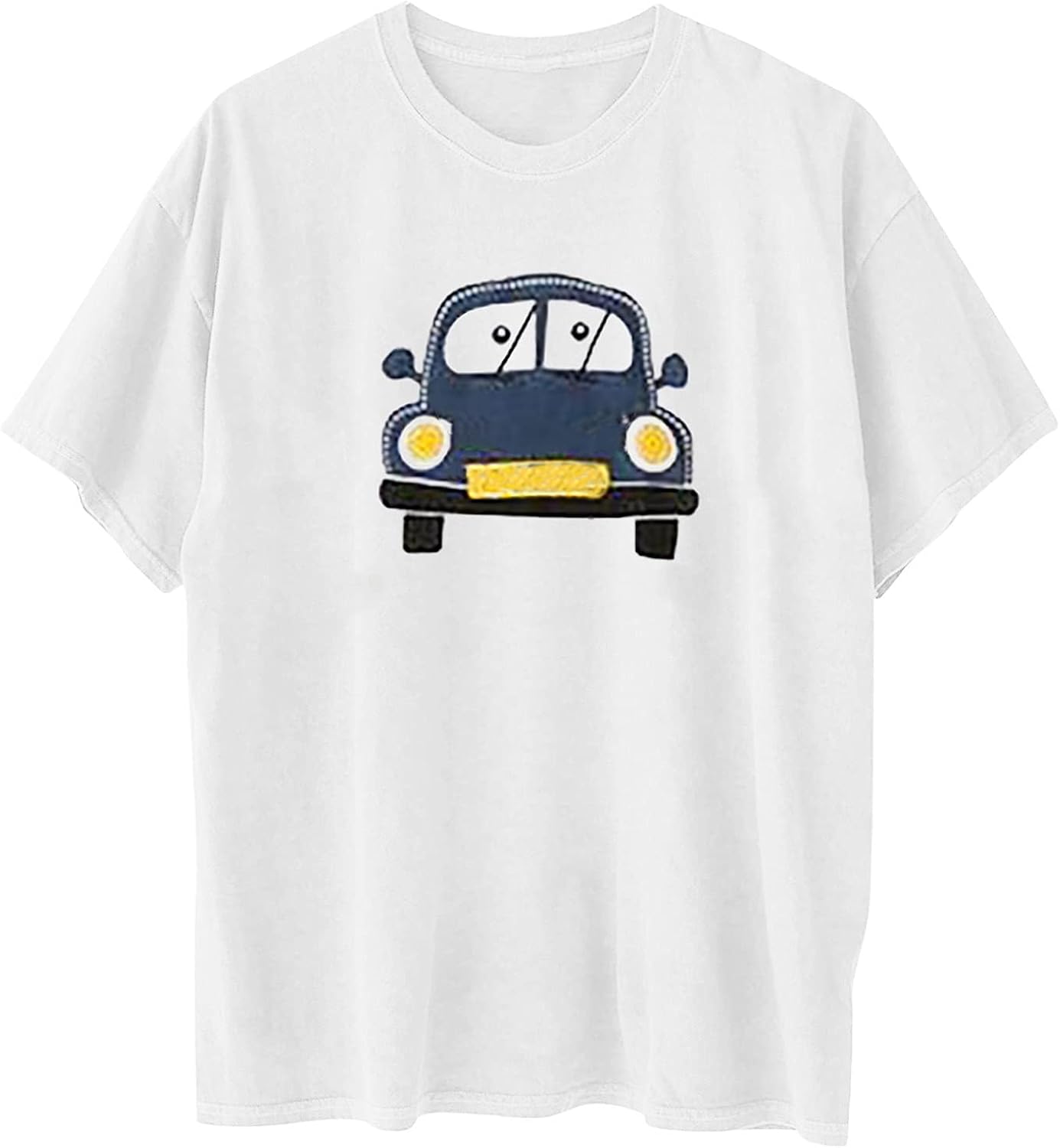 TARIENDY Oversized T Shirts for Women Retro Car Graphic Pullover Short Sleeve Tshirt Round Neck Tees at  Women’s Clothing store