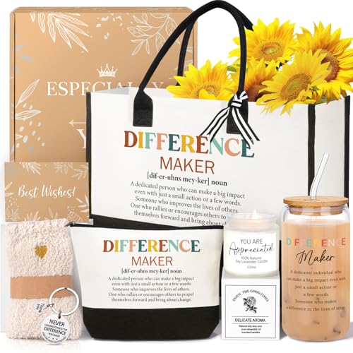 iAOVUEBY Thank You Gifts for Women Employee Appreciation Gifts for Coworkers Employees Teachers Nurses Farewell Retirement Thank You Gift Box Canvas Tote Bag Tumbler Appreciation Gift Baskets