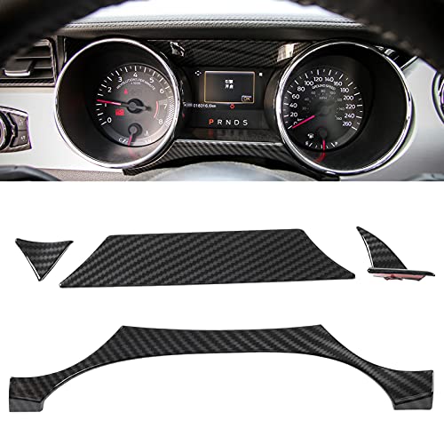 RT-TCZ Carbon Fiber Dashboard Instrument Panel Trim Frame Cover Interior Accessories for Ford Mustang 2015-2021