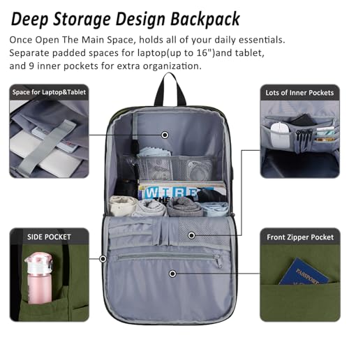 Image of Travel Laptop Backpack with USB Charging Port+Anti-Theft[Water Resistant] College School Bookbag Fits 16 Inch Laptop