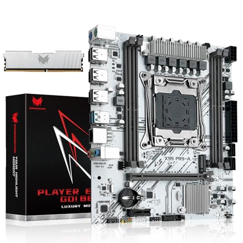 SHANGZHAOYUAN X99 PR9-A Motherboard with 16GB 2133MHz DDR4 RAM, Intel LGA 2011-3 Motherboard for Xeon E5 V3 V4 Processors (DDR4 Slot, PCIe 3.0, M.2 Protocol, SATA 3.0, USB 3.0, Gigabit LAN)
