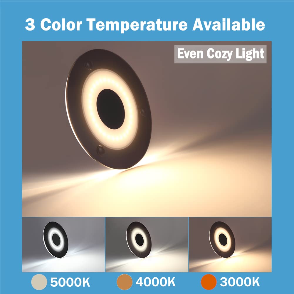 acegoo 4 x LED Plafoniera 12V per Camper Illuminazione Interna, 120mm 3000K 400lm Acrilico Lampada da Soffitto per Auto Camper Caravan Barca Yacht (Dimmerabile, senza interruttore)